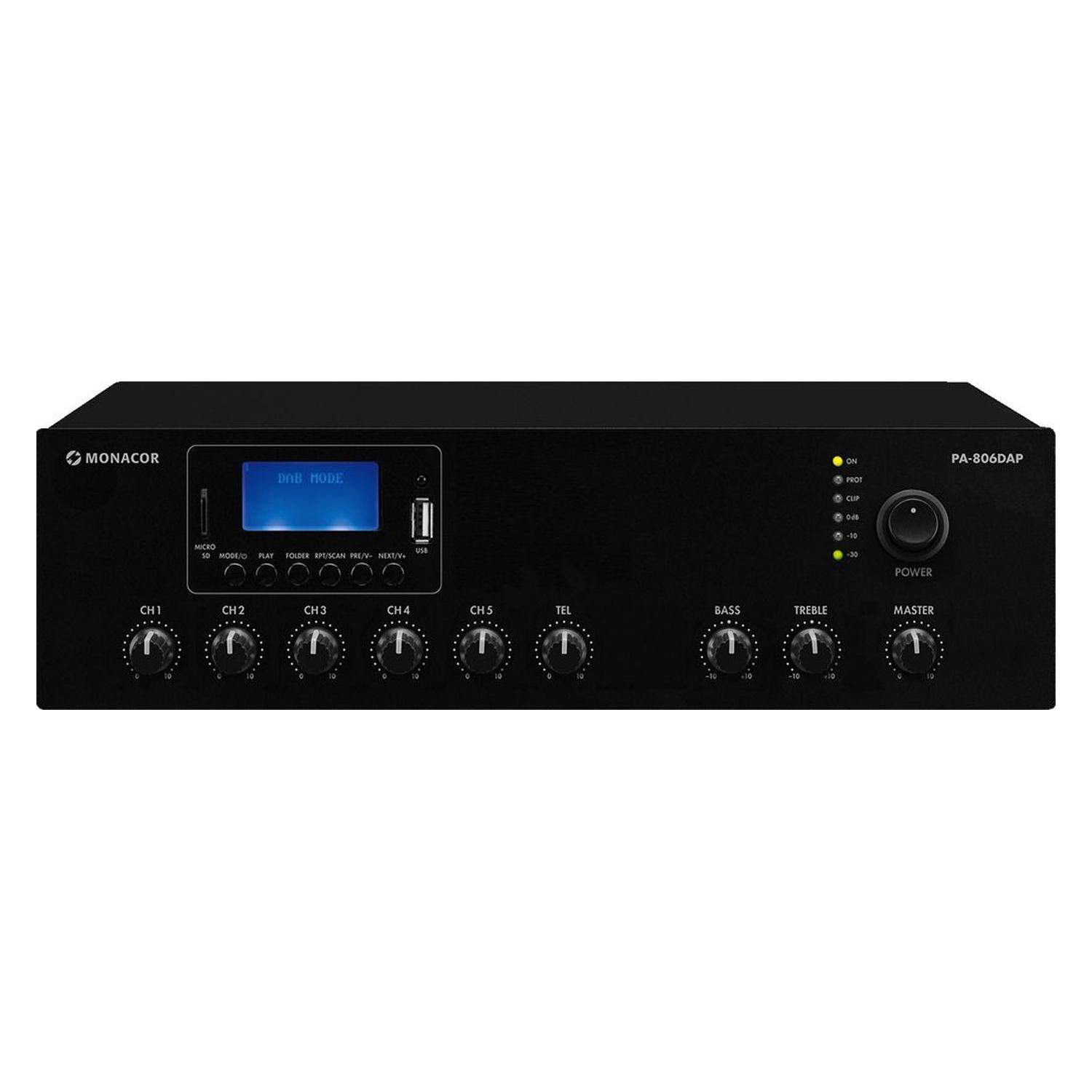 MONACOR PA-806DAP | Cyfrowy wzmacniacz miksujący 60W RMS Monacor - 1