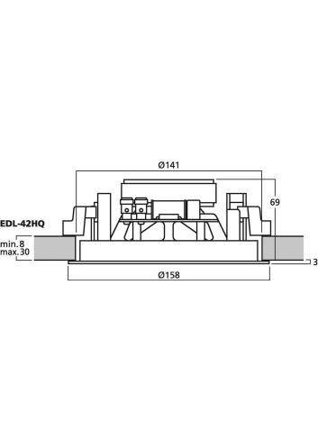 MONACOR EDL-42HQ | Głośnik sufitowy 4" 100V 8Ohm biały 15W Monacor - 4