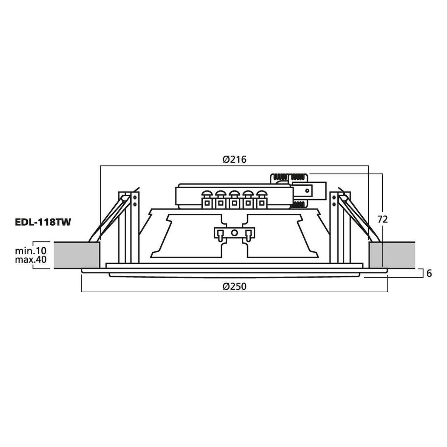MONACOR EDL-118TW | Głośnik instalacyjny wpustowy 8" 100V Monacor - 2