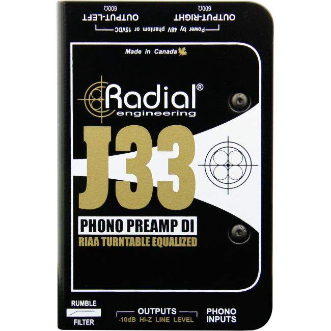 Radial J33 | Aktywny przedwzmacniacz i DI-Box do gramofonów Radial Engineering - 1
